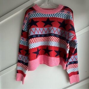 William Rast colorful Star Pattern Sweater size L